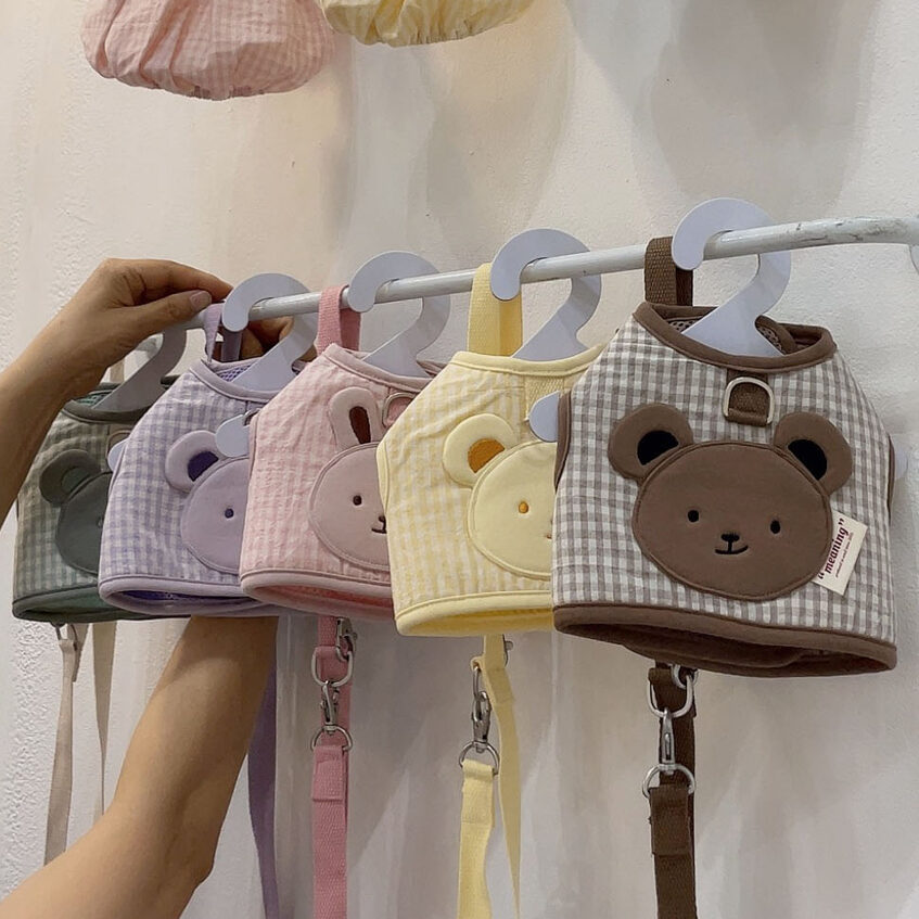 韓國寵物刺繡胸背帶